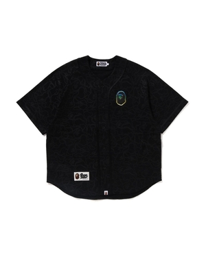 Chemises Bape Line S/S Baseball Noir Homme | NYE-80036425